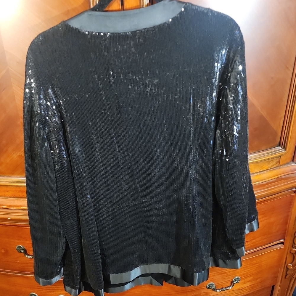 Timeless Naeem Khan Black Sequin Blazer - Picture 6 of 6